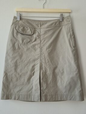 Tilkey Classic Tan A-Line Skirt , Shorts with Front Slit, Hicking
